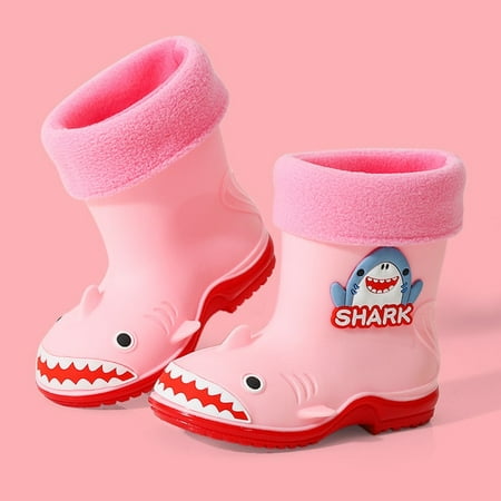 

Children Rainboots Boys Girls Waterproof Shoes 3D Cartoon Cute Shark Rain Boots Toddler Rain Non-slip Rubber Sole Rainproof Kids