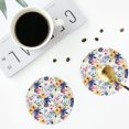 thumbnail image 4 of Easygdp Lilies Flowers or Leather Coasters Set of 4 Coaster, Non-Slip, Heat Resistant for Home, Office, Kitchen (Round,Square,Octagon,Hexagon)-Round Shape, 4 of 6
