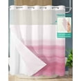 thumbnail image 3 of No Hook Shower Curtains, Pink White Ombre Standard Bathtub Curtains with Snap in Liner, Romantic Funny Abstract Striped Lines Waterproof Washable Fabric Bathroom Shower Curtain Sets, 72" x 72", 3 of 7