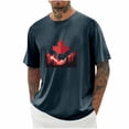 thumbnail image 1 of Weiqiqre T-Shirts pour Homme Drapeau Canadien Col Rond Chandail Doux Manches Courtes Blouses Col Rond, 1 of 3
