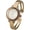 Rose Gold, variant on Collections Japanese Quartz Womens 30mm Case Reflective Bezel Metal Cuff Bangle Watch