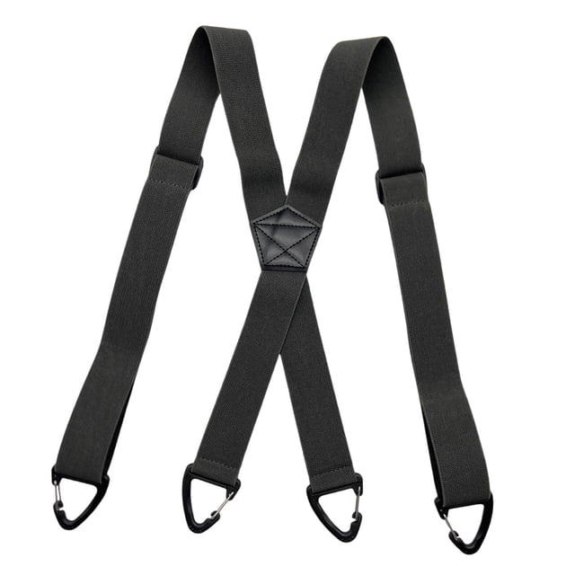 Tirantes elásticos y resistentes para hombre, accesorios de disfraces, ajustables y cómodos de 3,8 cm (1,5 pulgadas). Gris oscuro 4 anzuelos