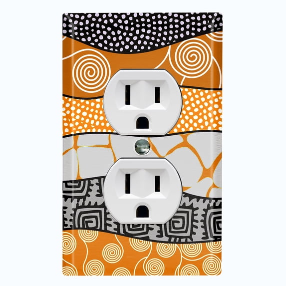 Metal Light Switch Plate Cover Colorful Safari African Tribal Art Pattern SFR034