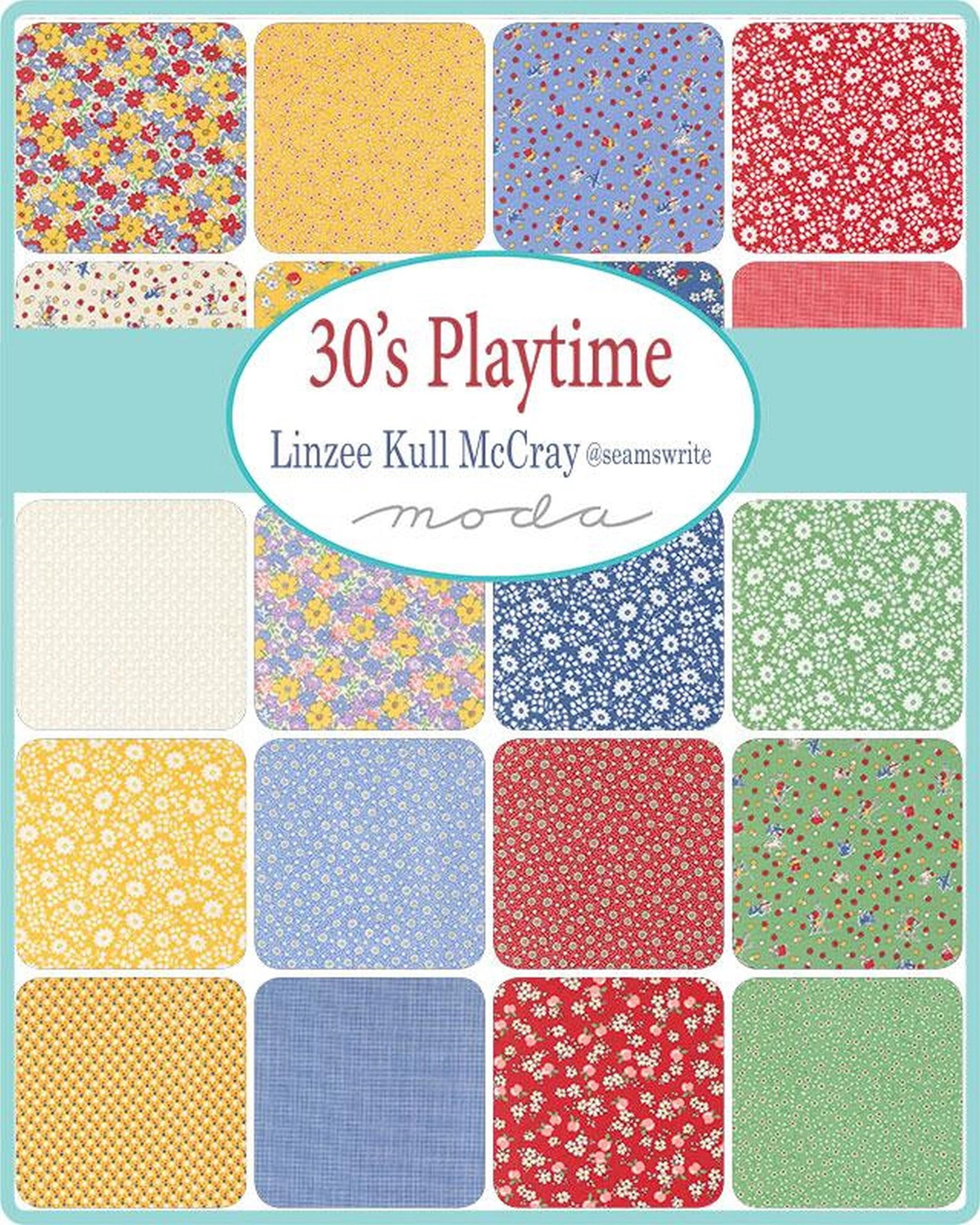30's Playtime 2025 Layer Cake by Linzee Kull McCray, 42 10-inch Precut Fabric Quilt Squares