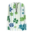 thumbnail image 4 of St. Patrick's Day Sweatshirt for Women Striped Shamrock Graphic Quarter Zip Pullover Long Sleeve Loose Fit Soft Festive Holiday Clothes, 4 of 5
