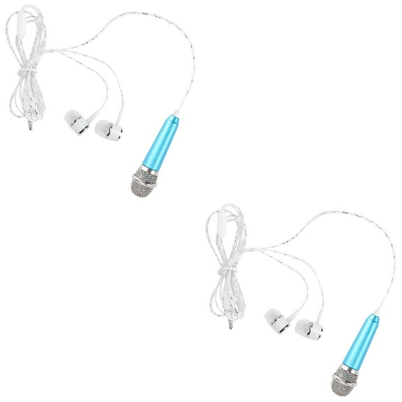 Set of 2 Headphone Microphone Small SNR Mini Karaoke