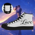 thumbnail image 3 of Coolcustomize Mens Plus Size Love Print High Top Sneakers, Romantic Style Casual Couple Shoes, Perfect for Dates, Streetwear & Casual Attire, Stylish Durable for Sports, Perfect Sweet Gift for Lovers, 3 of 12