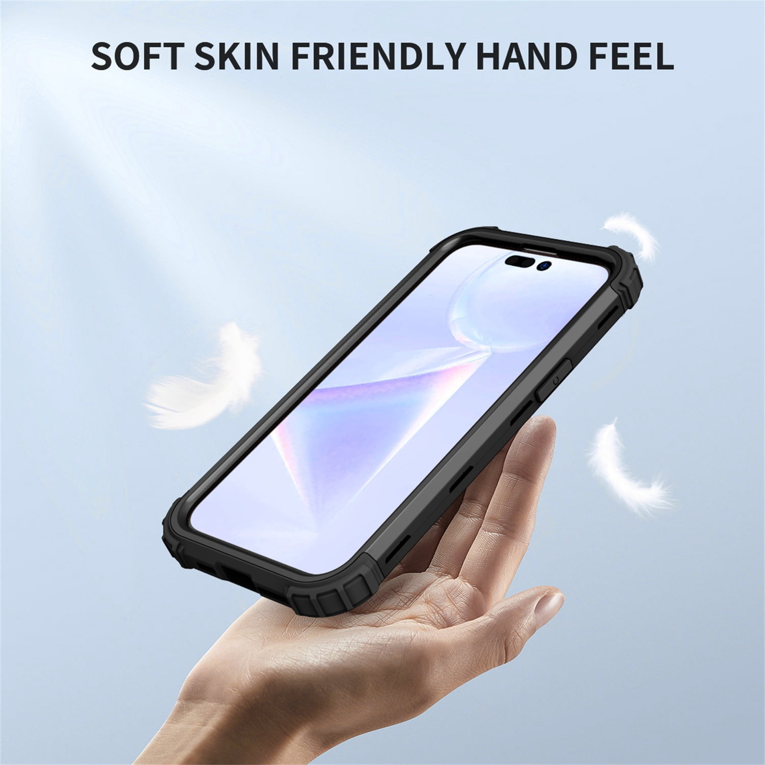 Allytech Phone Case for iPhone 14 Pro 6.1" 2022, Soft TPU Bumper + PC Hard Back [4 Corners] Shockproof Protection Heavy Duty Cover for iPhone 14 Pro 5G, Black