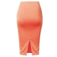 thumbnail image 3 of SSOULM Women's Stretchy Fitted Midi Pencil Skirt with Back Slit and Plus Size, 3 of 4