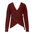 thumbnail image 5 of Aoochasliy Womens Sweaters Clothes Pullover Winter Solid Long Sleeve V-Neck Cardigan Tops, 5 of 7