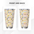 thumbnail image 3 of Lsque Colorful Checkered 1 Pattern 20oz Car Cup with Lid and Straw, Insulated Coffee Cup with Straw Topper, Spill Proof Travel Coffee Mug, Stainless Steel Tumble-Straw Two-piece Set, 3 of 8