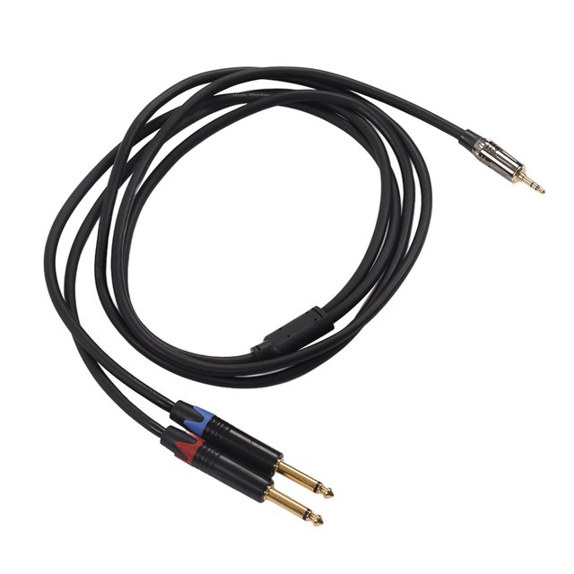 3,5 mm 1/8 pulgadas macho a doble 6,35 mm 1/4 pulgadas TS macho Cable estéreo 1/4 a 1/8 Cable para amplificador mezclador