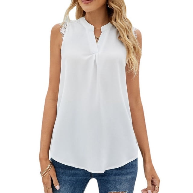 Blusa Sin mangas Minnieouse para mujer chaleco transpirable Top Sexy verano Blanco S