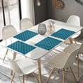 thumbnail image 4 of Placemats Set of 6, Peacock Blue Lines Place Mats Abstract Waves Striped Tablemats Washable Placemat Table Decoration for Kitchen Table Dinner Party Home Decor Indoor Outdoor 13x19 Inch, 4 of 9