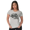thumbnail image 3 of I Love Jesus But I Cuss a Little Womens Slim Fit Graphic Tee Brisco Brands X, 3 of 5