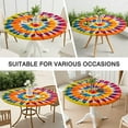 thumbnail image 7 of Colorful Rainbow Tie Dye Spiral Pattern Round Fitted Tablecloth with Elastic Edge,Dining Table Cover Waterproof,Outdoor Round Tablecloth for Camping,Dining,Indoor and Outdoor, 7 of 7