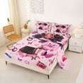 thumbnail image 2 of Erosebridal Cartoon Cute Girls Queen Sheet Sets,Pink Butterflies Stars Loves Pattern Bed Set For Kids 4 Pieces, 2 of 6