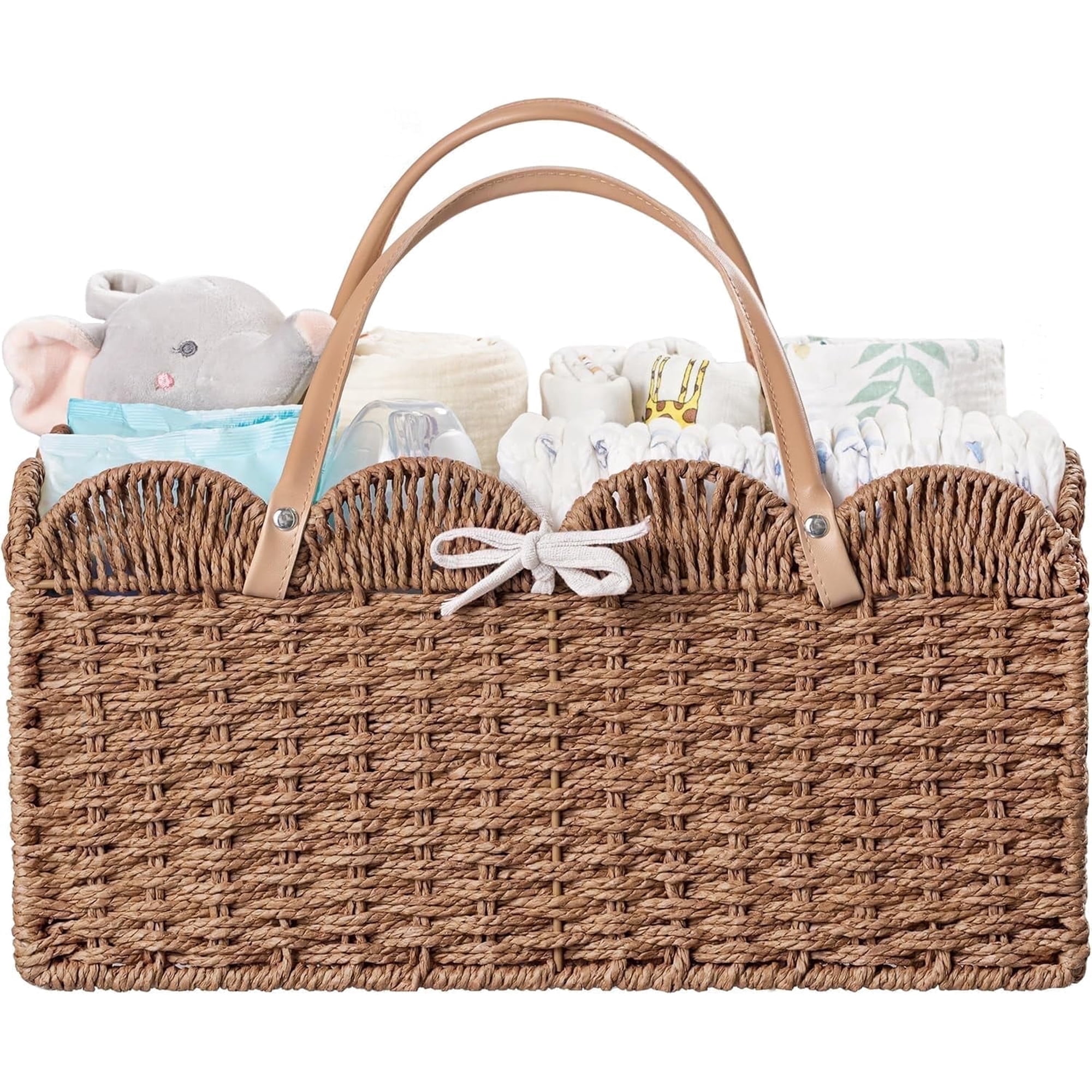 HBlife Baby Diaper Caddy Organizer, Paper Rope Nursery Storage Bin Baskets, Baby Shower Gifts