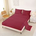 thumbnail image 2 of Castle Fairy Hippie Vertical Band Bed Sheets 4-Piece,Tribal Linear Stripe Full Size Sheets,Orange Navy Blue,1 Flat Sheet, 1 Fitted Sheet and 2 Pillowcases, 2 of 7