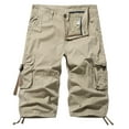 thumbnail image 2 of Men's Casual Pure Color Outdoors Pocket Beach Work Trouser Cargo Shorts Pant Dressy Basic Men's Sports Shorts, 2 of 5