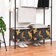 thumbnail image 3 of Yayeee Foldable Storage Basket for Shelves with Handles Waterproof Cloth Bins, Black Fish Pattern, 3 of 7