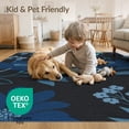 thumbnail image 4 of ODIKA 4'x6' Blue Moonlit Floral Temptation Washable Area Rug Elegant Night Garden with Lush Blooms Stain Resistant, Low Pile, Easy Care for Dorm Room, Small Living, 4 of 7