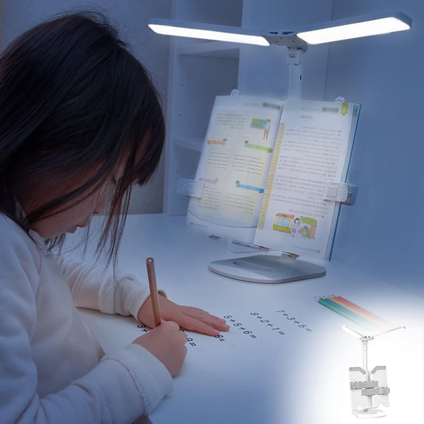 Lámpara de lectura plegable con rotación de 180° • Luz LED regulable de 3 niveles • Lámpara de escritorio recargable USB para estantería, oficina y dormitorio