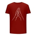 thumbnail image 4 of Jinhomg Mens Everyday Tees Big and Tall Comfy Short Sleeve Round Neck T Shirts 2025 Fashion Graphic Pullover Tops Spring Summer Going Out Wear Red XXXXL, 4 of 5