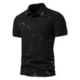 thumbnail image 2 of Sngxgn Men’s Short Sleeve Polo Shirt, Soft Men's Polo Shirt(Black,L), 2 of 4