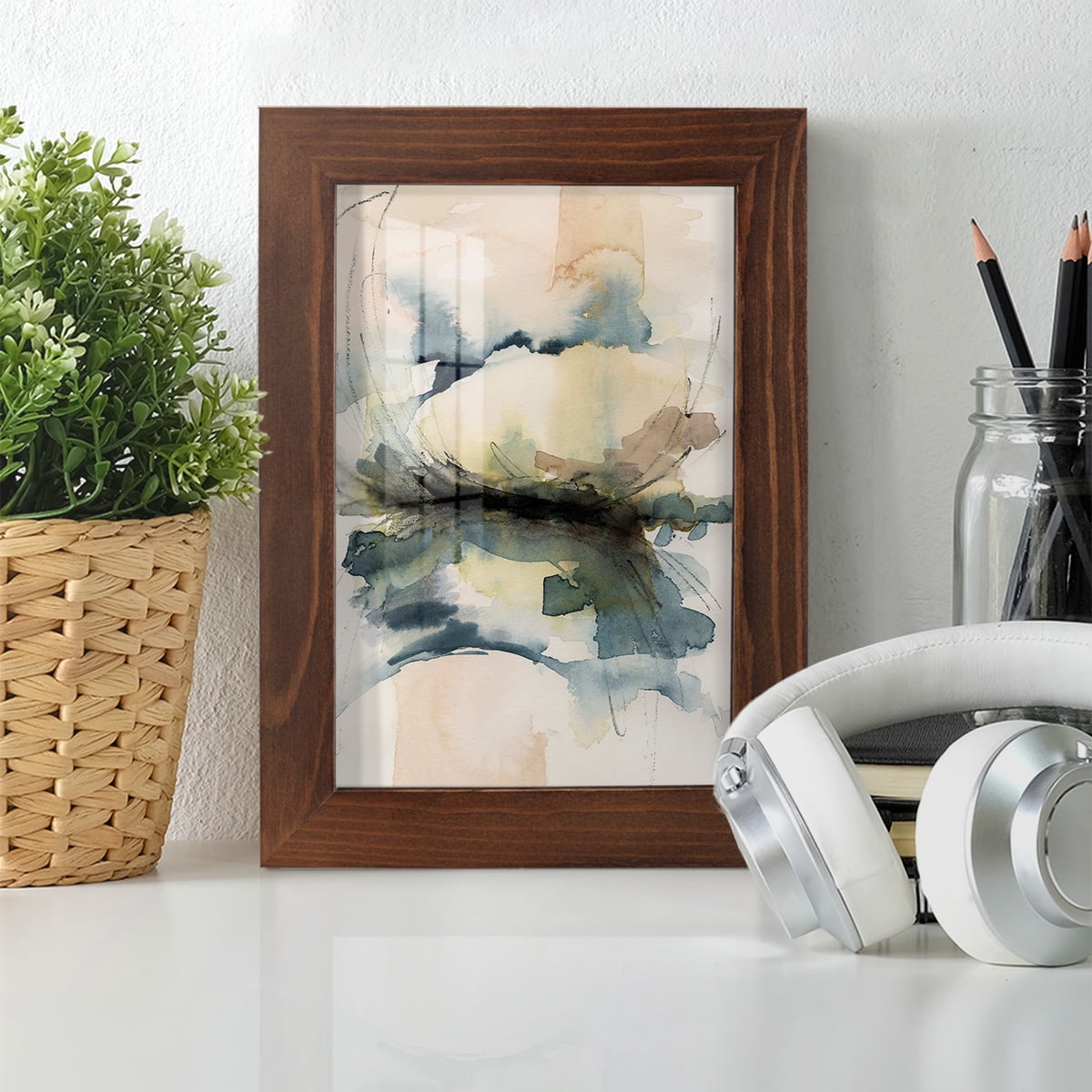 Winter Shoal II - Framed Print w/glass - Chestnut
