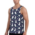 thumbnail image 2 of Xecao Rabbit And Flower Men's Tank Top Workout Quick Dry Sleeveless Gym Jogging Muscle Shirts Summer Swim Beach Tops, 2 of 9