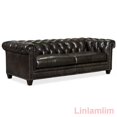 thumbnail image 4 of MANBAS Top Graded Cow Real Genuine Leather Sectional Living Room Sofa American Style Oil Wax Leather 3-Seater Couch Home Decorat My Lux Decor Round, 4 of 9