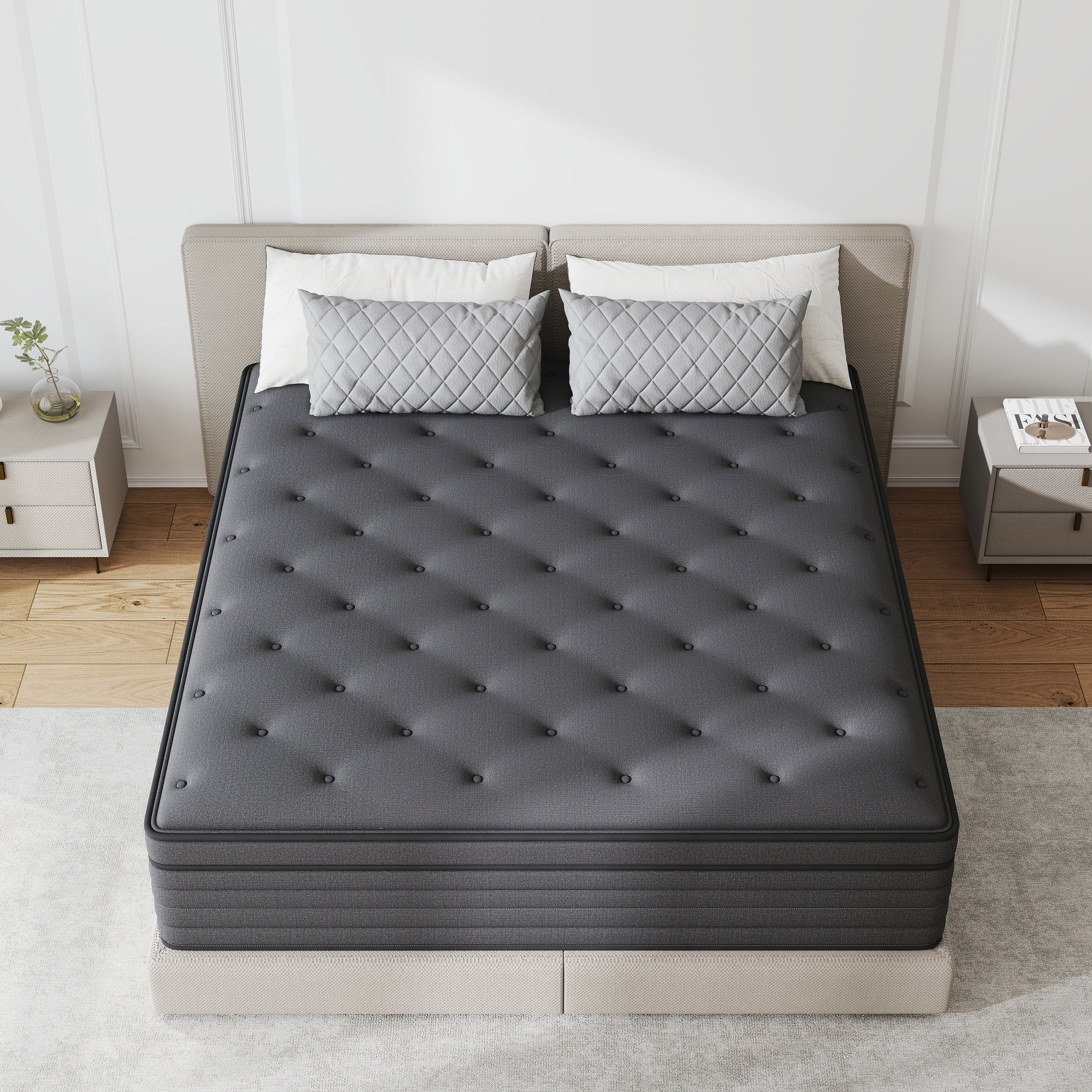 lemontalking 14" Full Mattress Gel Memory Foam Spring Hybrid Mattress in a Box