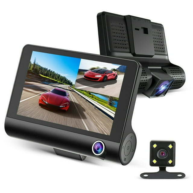 MesaSe Dash Cam Front and Rear Dash Cam 4 inch Dashboard Full HD 170° Wide Angle Backup with Night Vision G-Sensor Parking Monitor Loop Recording Motion Detection