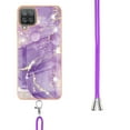 thumbnail image 3 of Allytech Galaxy A12 Case, A12 Case Cover, Flexible TPU Rubber Marble Serious Shockproof Anti-scratch Heavy Duty Protection Shoulder Strap Case Cover for Samsung Galaxy A12, Purple, 3 of 4