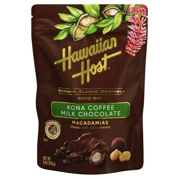Hawaiian Host Kona Coffee Milk Chocolate Macadamias 8 oz