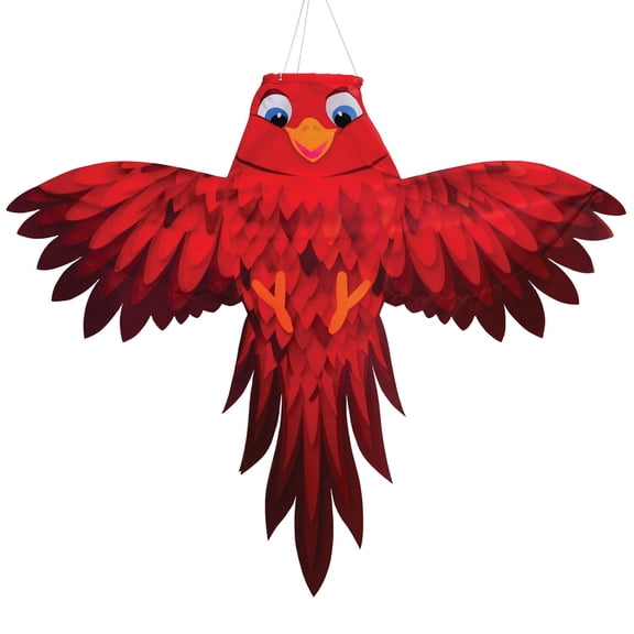 In the Breeze 5273 — Red Bird Windsock — Colorful, Fully Printed, Unique Outdoor Bird Windsock