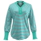 thumbnail image 3 of MHFRRA Blusa Informal Cómoda de Manga Larga con Cuello Redondo y Rayas a La Moda, Suave y Elástica, para Uso Diario Verde, 3 of 5