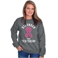 thumbnail image 5 of Stronger Than Yesterday Breast Cancer Women Crewneck Sweatshirt Brisco Brands 3X, 5 of 6