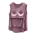thumbnail image 6 of Women Home-style Tank Tops Zaewscy Women's Casual Home-style Short-sleeved Top With No Sleeves And A Padded Chest Piece Pink S, 6 of 6