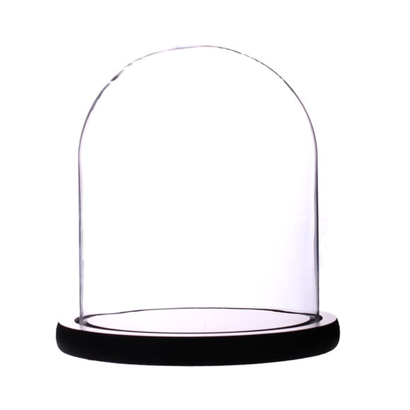 Campana de cristal con forma de campana con forma de cúpula GUCABE con base negra
