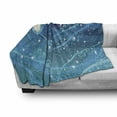 thumbnail image 3 of Starry Night Soft Flannel Fleece Blanket, Night Sky with Full Moon Astronomy Theme Dots Stripes Swirls Pattern, Cozy Plush for Indoor and Outdoor Use, 50" x 60", Blue Navy Blue White, by Ambesonne, 3 of 6