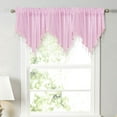 thumbnail image 2 of Sheer Tulle Beaded Valance Curtains, Kitchen Cafe Rod Pocket Swag Window Curtain Valances with Bead Trim for Bedroom Living Room, 2 of 4