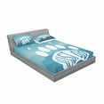 thumbnail image 3 of Ambesonne Retro Fitted Sheet & Pillow Sham Set, Mountains Graphic, Twinxl, Blue and White, 3 of 3