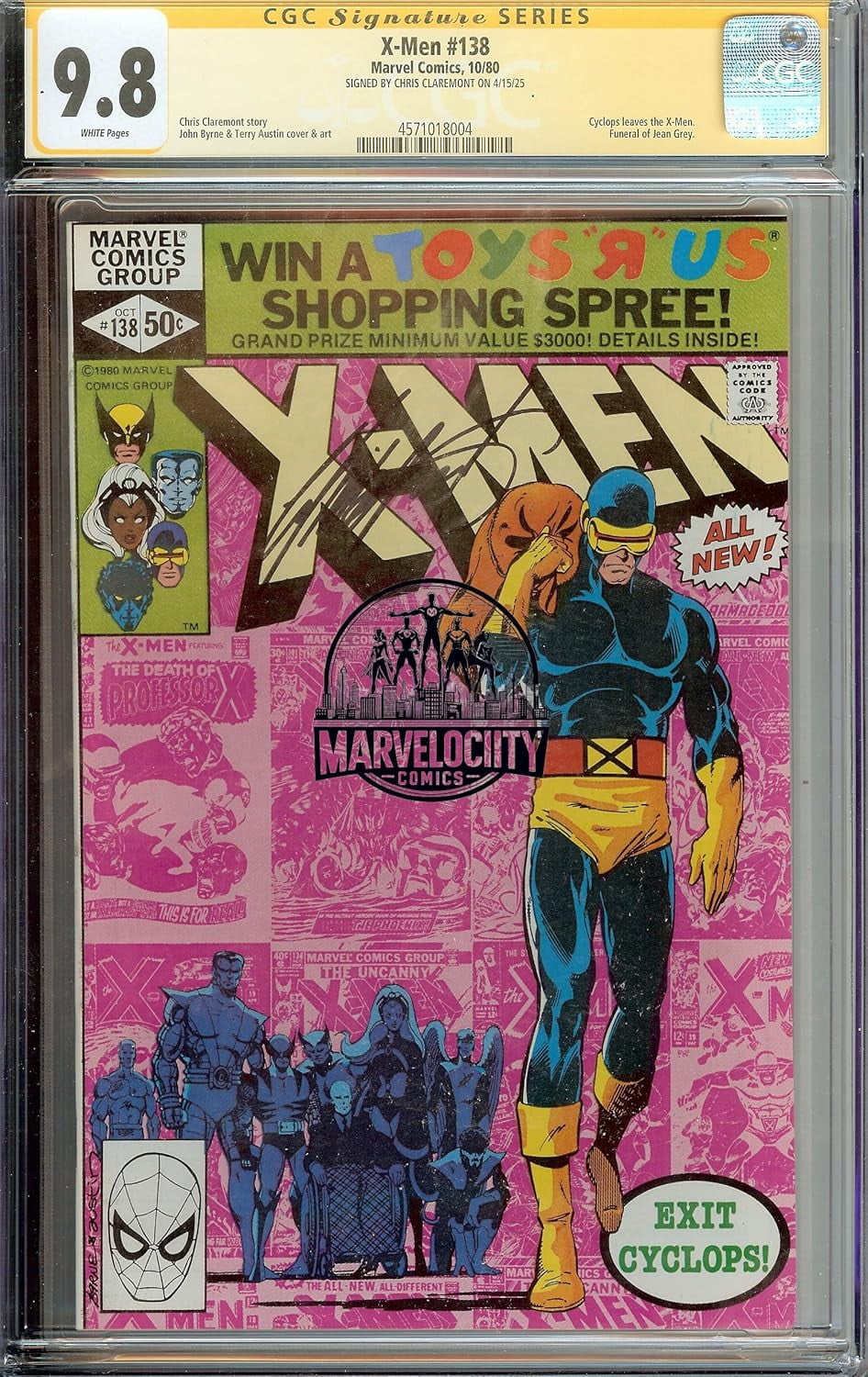 X-Men #138 NM CGC 9.8 Signed Chris Claremont