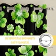 thumbnail image 6 of St. Patrick's Day Kitchen Curtains Window Panels, Watercolor Green Shamrock Polka Dots Black Insulated Window Treatment Curtain, Grommet Curtains for Bedroom/Living Room/Bathroom, 2 Piece 52"Wx45"L, 6 of 8