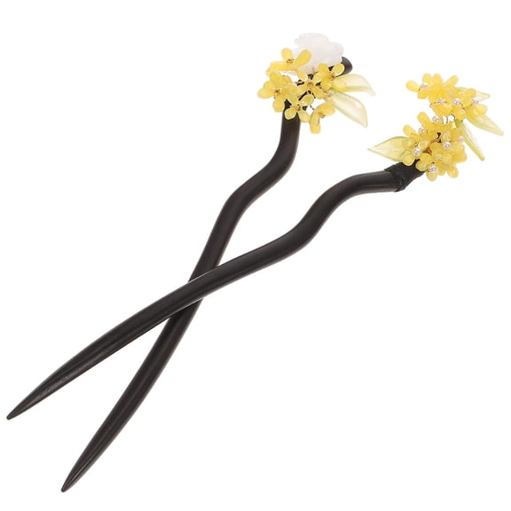 LOLIPPYY 2pcs Chinese Style Hair Pin Wood Hair Styling Stick for Women Special Occasions