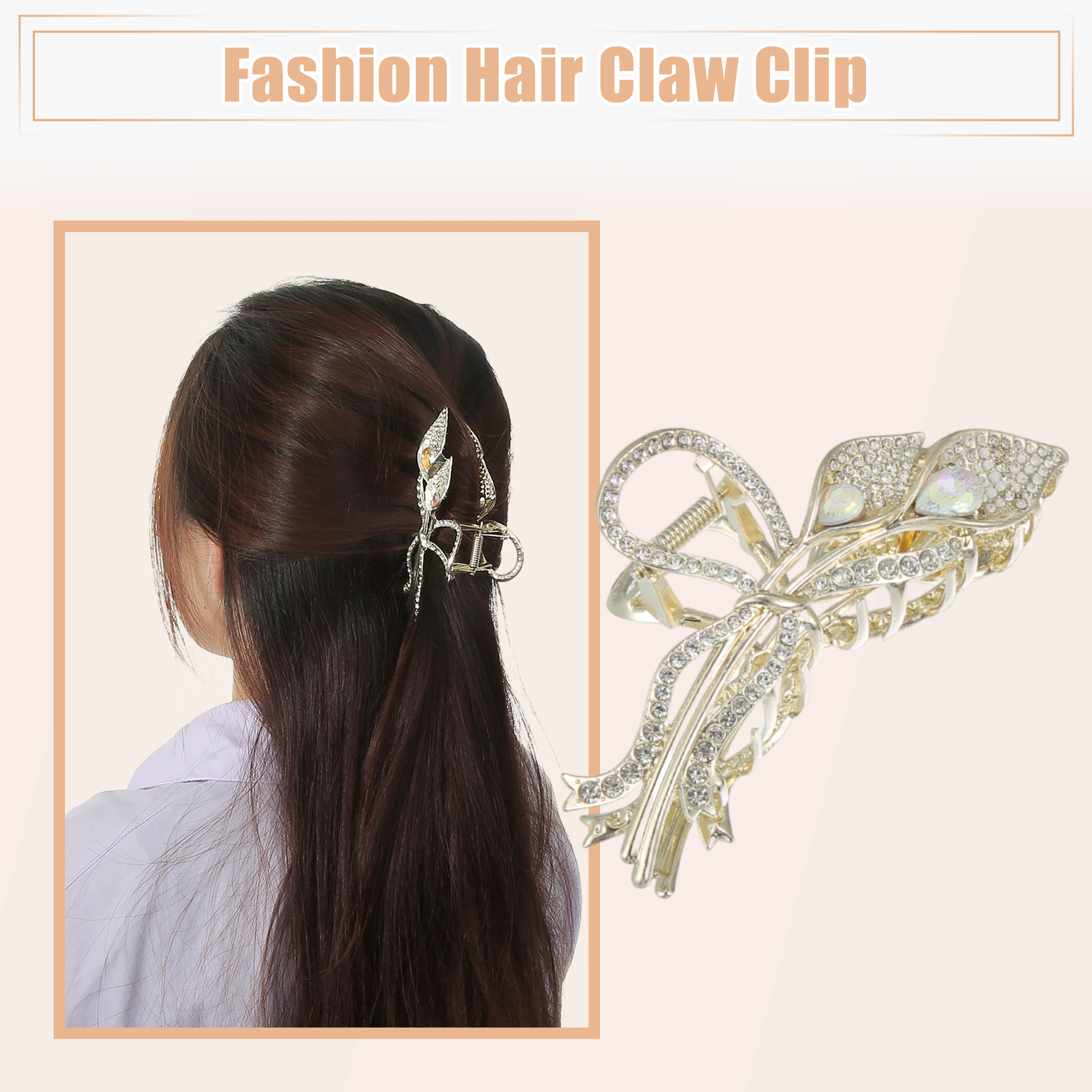 Unique Bargains 2Pcs Flower Metal Hair Claw Clip Cute Non-Slip Fashion Accessories