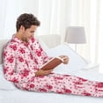 thumbnail image 6 of Sikiie Pink gift with ribbon Print Mens Pajama Set, Soft Warm Long Sleeve Sleepwear, Cozy Button-Down Pjs for Men-XX-Large, 6 of 7