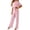Pink, variant on JGTDBPO Jumpsuits For Women Casual Straight Leg Jumpsuit With Belt Bandag Short Sleeve Smocked Waist Playsuit Air Essentials Jumpsuit